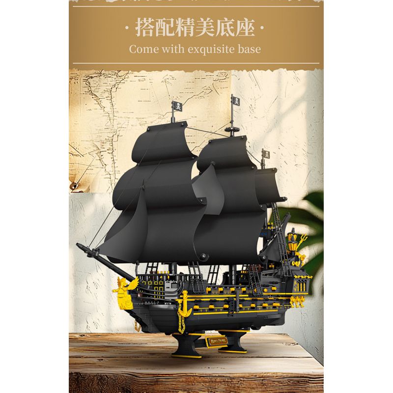 FORANGE FC6010 6010 TÀU CƯỚP BIỂN NGỌC TRAI ĐEN bộ đồ chơi xếp lắp ráp ghép mô hình Pirates Of The Caribbean BLACK PEAEL Cướp Biển Vùng Caribe 2076 khối