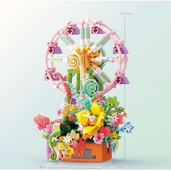 Bozhi 81138 HỘP NHẠC THIÊN ĐƯỜNG ĐẦY MÀU SẮC bộ đồ chơi xếp lắp ráp ghép mô hình FLOWER FERRIS WHEEL MUSIC BOX 364 khối