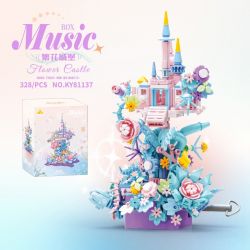 Bozhi 81137 HỘP NHẠC LÂU ĐÀI HOA bộ đồ chơi xếp lắp ráp ghép mô hình FLOWER CASTLE MUSIC BOX 328 khối