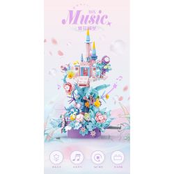 Bozhi 81137 HỘP NHẠC LÂU ĐÀI HOA bộ đồ chơi xếp lắp ráp ghép mô hình FLOWER CASTLE MUSIC BOX 328 khối