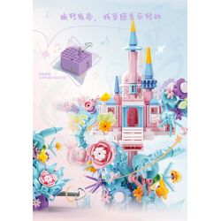 Bozhi 81137 HỘP NHẠC LÂU ĐÀI HOA bộ đồ chơi xếp lắp ráp ghép mô hình FLOWER CASTLE MUSIC BOX 328 khối