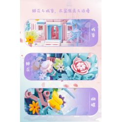 Bozhi 81137 HỘP NHẠC LÂU ĐÀI HOA bộ đồ chơi xếp lắp ráp ghép mô hình FLOWER CASTLE MUSIC BOX 328 khối