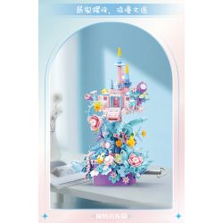 Bozhi 81137 HỘP NHẠC LÂU ĐÀI HOA bộ đồ chơi xếp lắp ráp ghép mô hình FLOWER CASTLE MUSIC BOX 328 khối