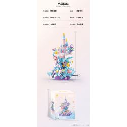 Bozhi 81137 HỘP NHẠC LÂU ĐÀI HOA bộ đồ chơi xếp lắp ráp ghép mô hình FLOWER CASTLE MUSIC BOX 328 khối
