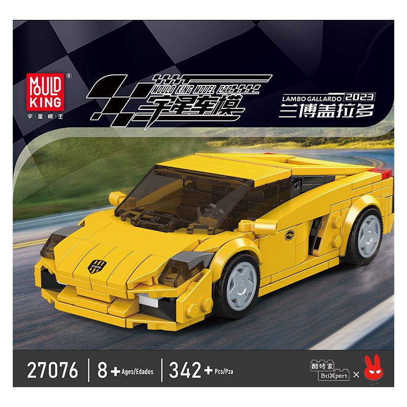 MouldKing 27076 Mould King 27076 LAMBO GALLARDO bộ đồ chơi xếp lắp ráp ghép mô hình Racers Đua Tốc Độ 342 khối