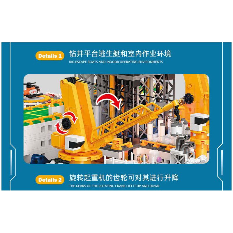 JIESTAR JJ9135 9135 GIÀN KHOAN DẦU NGOÀI KHƠI bộ đồ chơi xếp lắp ráp ghép mô hình Creator BLUE WHALE I Sáng Tạo 3271 khối