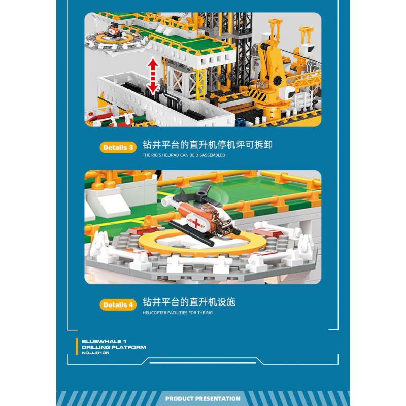 JIESTAR JJ9135 9135 GIÀN KHOAN DẦU NGOÀI KHƠI bộ đồ chơi xếp lắp ráp ghép mô hình Creator BLUE WHALE I Sáng Tạo 3271 khối