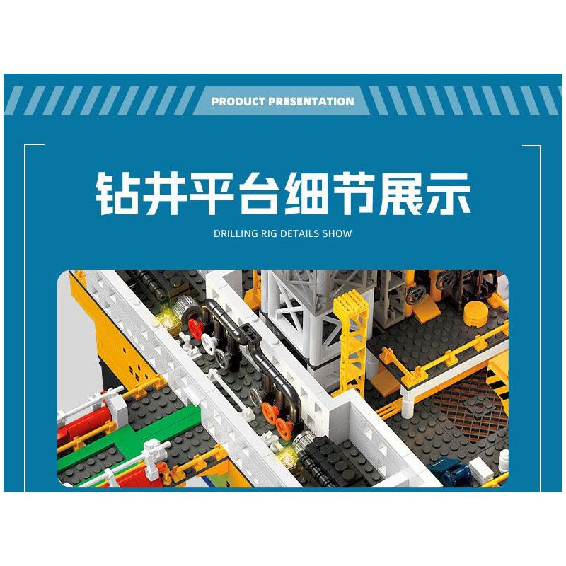 JIESTAR JJ9135 9135 GIÀN KHOAN DẦU NGOÀI KHƠI bộ đồ chơi xếp lắp ráp ghép mô hình Creator BLUE WHALE I Sáng Tạo 3271 khối