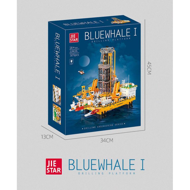 JIESTAR JJ9135 9135 GIÀN KHOAN DẦU NGOÀI KHƠI bộ đồ chơi xếp lắp ráp ghép mô hình Creator BLUE WHALE I Sáng Tạo 3271 khối