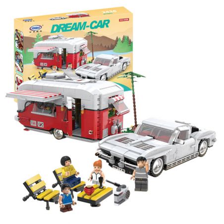 REBRICKABLE MOC-22102 22102 MOC22102 XINGBAO XB-08003 08003 XB08003 non  Ô TÔ CẮM TRẠI bộ đồ chơi xếp lắp ráp ghép mô hình Creator CAMPER Sáng Tạo 2436 khối