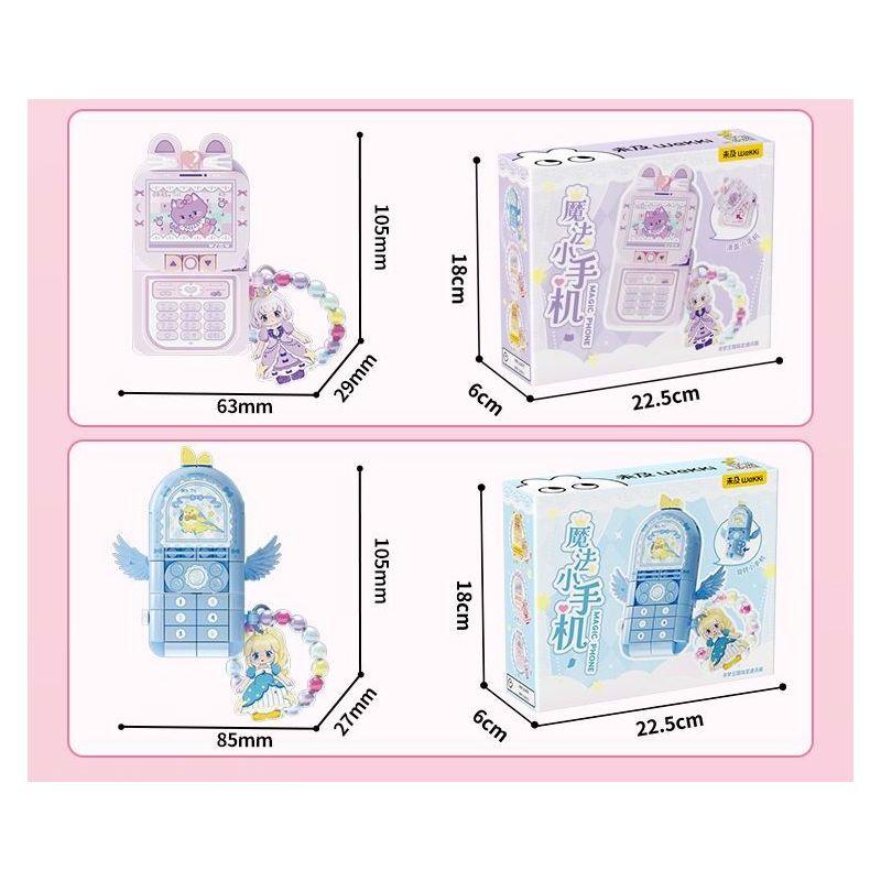 WEKKI 519012 CÔNG CHÚA TRONG MƠ ĐIỆN THOẠI DI ĐỘNG STAR DREAM PRINCESS NHỎ MÀU XANH MA THUẬT bộ đồ chơi xếp lắp ráp ghép mô hình Girl Con Gái