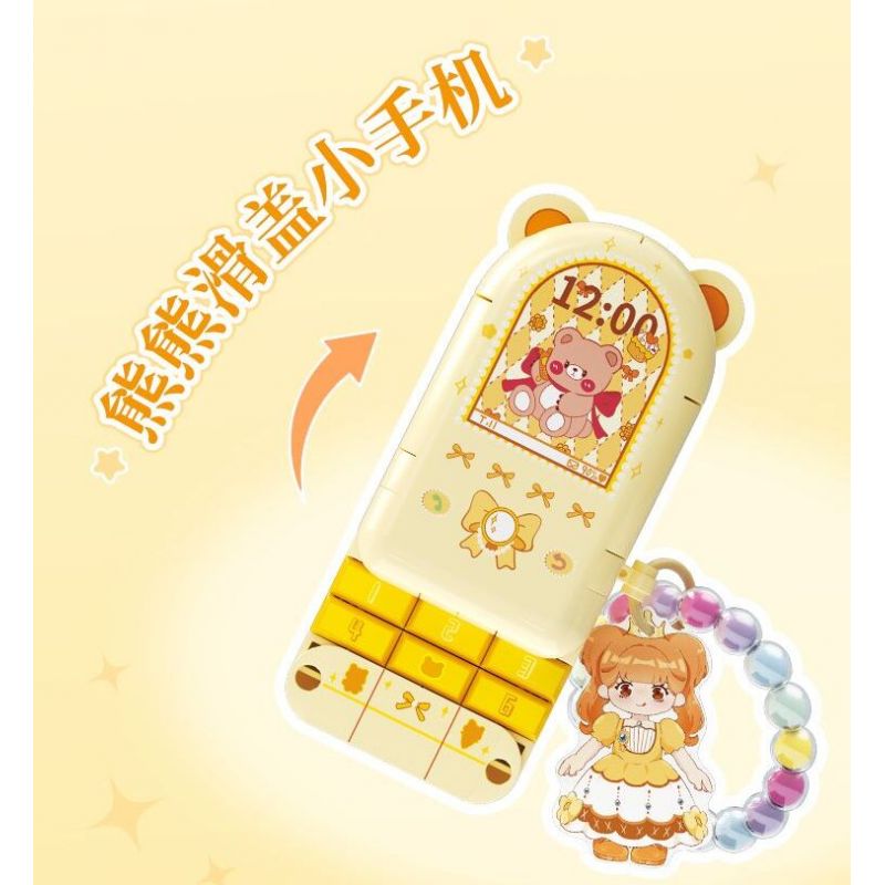 WEKKI 519010 CÔNG CHÚA TRONG MƠ ĐIỆN THOẠI DI ĐỘNG CỦA MÀU VÀNG MAGIC NHỎ bộ đồ chơi xếp lắp ráp ghép mô hình Girl Con Gái