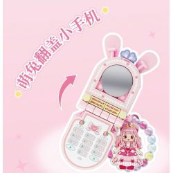 WEKKI 519009 CÔNG CHÚA TRONG MƠ ĐIỆN THOẠI NGỌT NGÀO NHỎ MÀU HỒNG MA THUẬT bộ đồ chơi xếp lắp ráp ghép mô hình Girl Con Gái