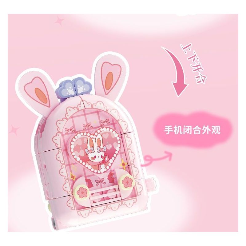 WEKKI 519009 CÔNG CHÚA TRONG MƠ ĐIỆN THOẠI NGỌT NGÀO NHỎ MÀU HỒNG MA THUẬT bộ đồ chơi xếp lắp ráp ghép mô hình Girl Con Gái