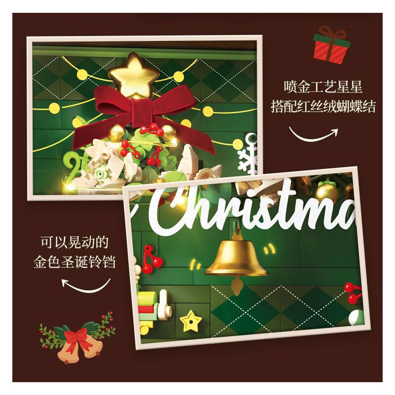 WEKKI 516159 CHỈ DÀNH CHO GIÁNG SINH HIỂN THỊ CỬA SỔ bộ đồ chơi xếp lắp ráp ghép mô hình Creator Sáng Tạo