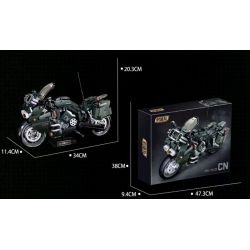 KOZOSHA 2218 XE MÁY CHỐNG CHÁY NỔ bộ đồ chơi xếp lắp ráp ghép mô hình Military Army MOTORCYCLE Quân Sự Bộ Đội 865 khối