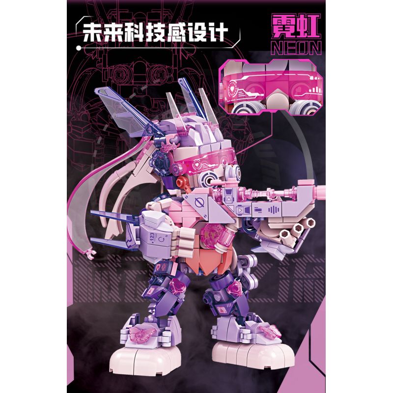 Kazi KY8121 8121 DÒNG CƠ HỌC ĐÈN NEON PHÁT SÁNG bộ đồ chơi xếp lắp ráp ghép mô hình 420 khối