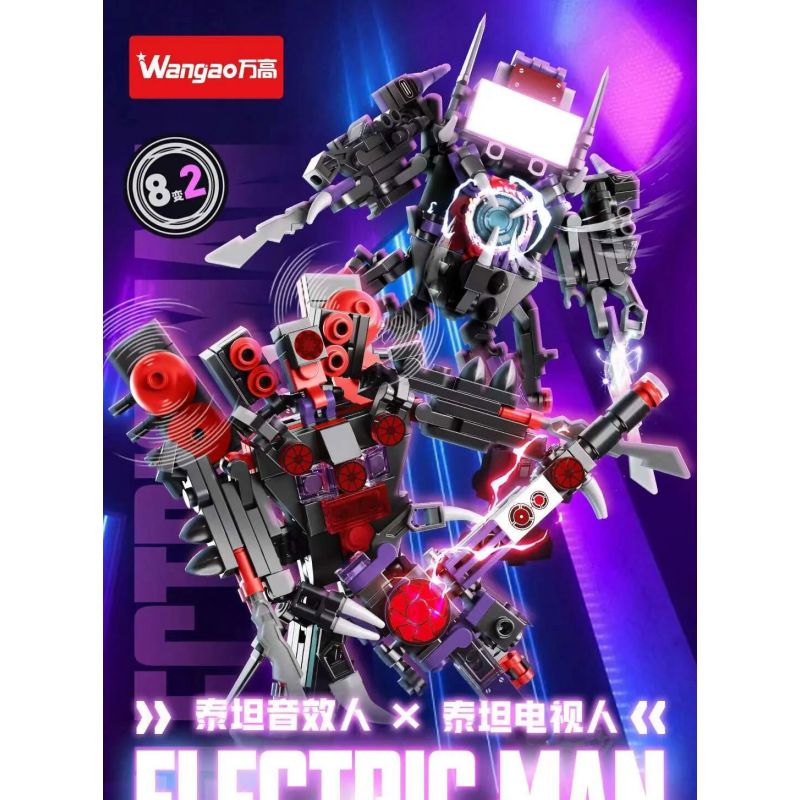 WANGAO 188029 XE ÂM THANH TITAN NGƯỜI ĐÀN ÔNG TRUYỀN HÌNH bộ đồ chơi xếp lắp ráp ghép mô hình Movie & Game ELECTRIC MAN Phim Và Trò Chơi