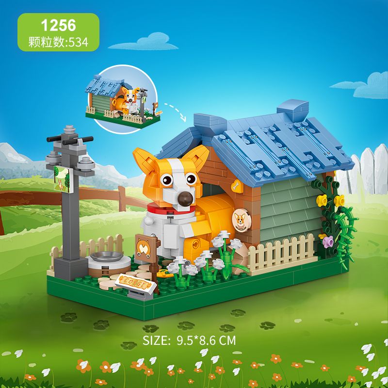 LOZ 1256 CORGI bộ đồ chơi xếp lắp ráp ghép mô hình 534 khối