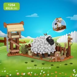 LOZ 1254 CỪU MŨI ĐEN bộ đồ chơi xếp lắp ráp ghép mô hình SHEEP IN THE STABLE 561 khối