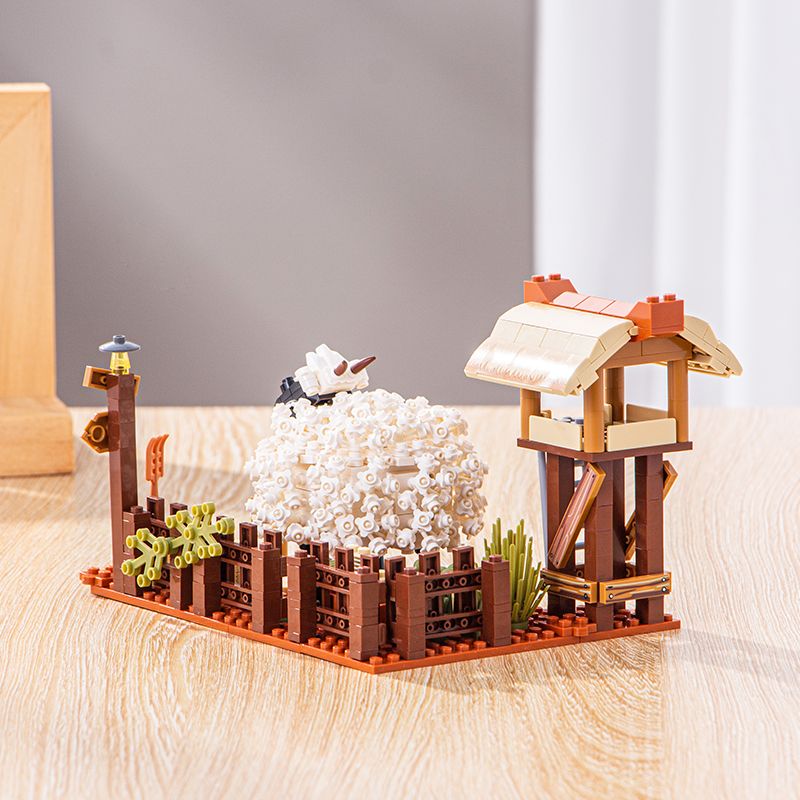 LOZ 1254 CỪU MŨI ĐEN bộ đồ chơi xếp lắp ráp ghép mô hình SHEEP IN THE STABLE 561 khối