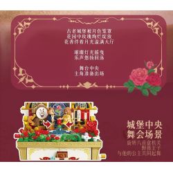 WEKKI 506194 HỘP KHO BÁU ÂM NHẠC NGÀY XỬA XƯA QUẢ BÓNG HỒNG CỦA BELLE bộ đồ chơi xếp lắp ráp ghép mô hình MUSIC TREASURE BOX ROSETTE FETE