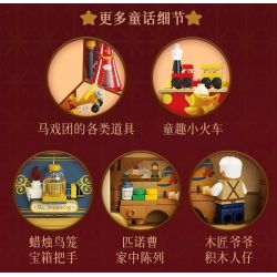 WEKKI 506193 HỘP KHO BÁU ÂM NHẠC THỊ TRẤN CỔ TÍCH VỞ KỊCH SÂN KHẤU PINOCCHIO bộ đồ chơi xếp lắp ráp ghép mô hình MUSIC TREASURE BOX PUPPET BOY'S THEATER