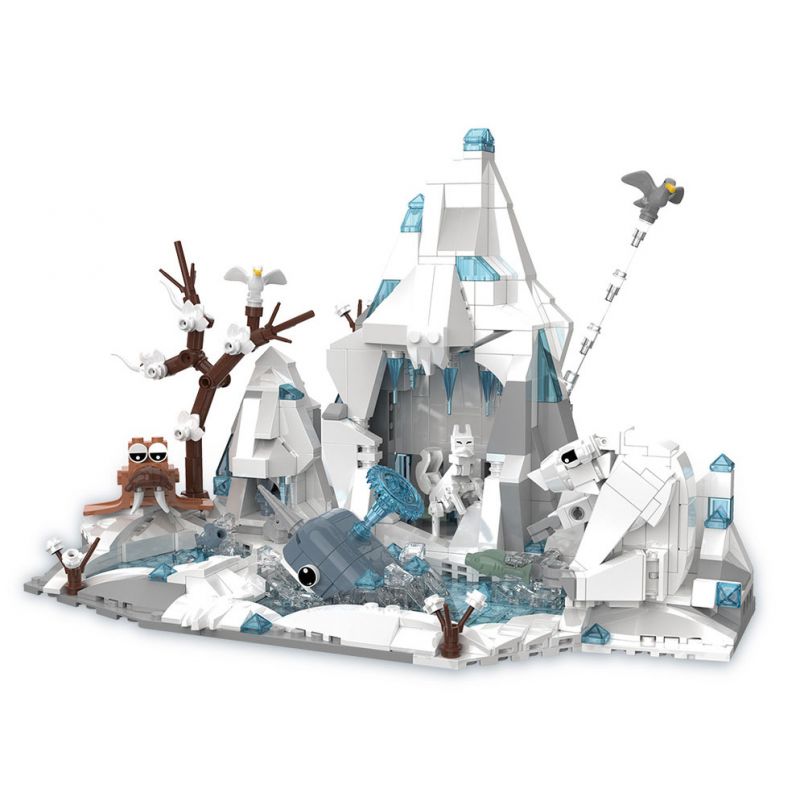  DK 6024 Arctic Glacier World Xếp hình lắp ráp ghép mô hình Hệ sinh thái thế giới sông băng Bắc cực