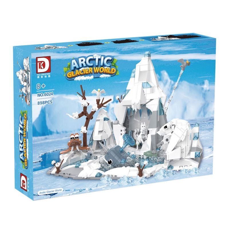 DK 6024 HỆ SINH THÁI THẾ GIỚI SÔNG BĂNG BẮC CỰC bộ đồ chơi xếp lắp ráp ghép mô hình ARCTIC GLACIER WORLD 898 khối