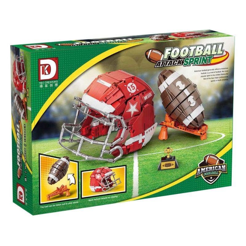 DK 80020 BÓNG ĐÁ bộ đồ chơi xếp lắp ráp ghép mô hình Creator AMERICAN FOOLBALL Sáng Tạo 1038 khối