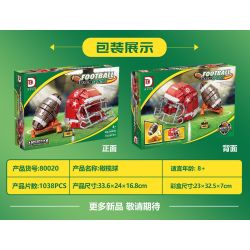 DK 80020 BÓNG ĐÁ bộ đồ chơi xếp lắp ráp ghép mô hình Creator AMERICAN FOOLBALL Sáng Tạo 1038 khối