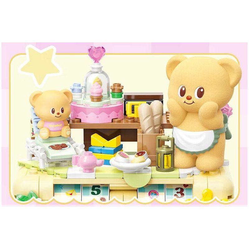 TOP TOY TC2059 2059 LỊCH VẠN NIÊN GẤU BƠ bộ đồ chơi xếp lắp ráp ghép mô hình BUTTERBEAR PERPETUAL CALENDAR 350 khối