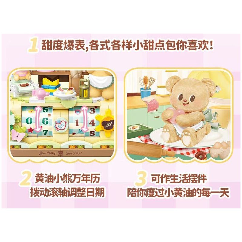 TOP TOY TC2059 2059 LỊCH VẠN NIÊN GẤU BƠ bộ đồ chơi xếp lắp ráp ghép mô hình BUTTERBEAR PERPETUAL CALENDAR 350 khối