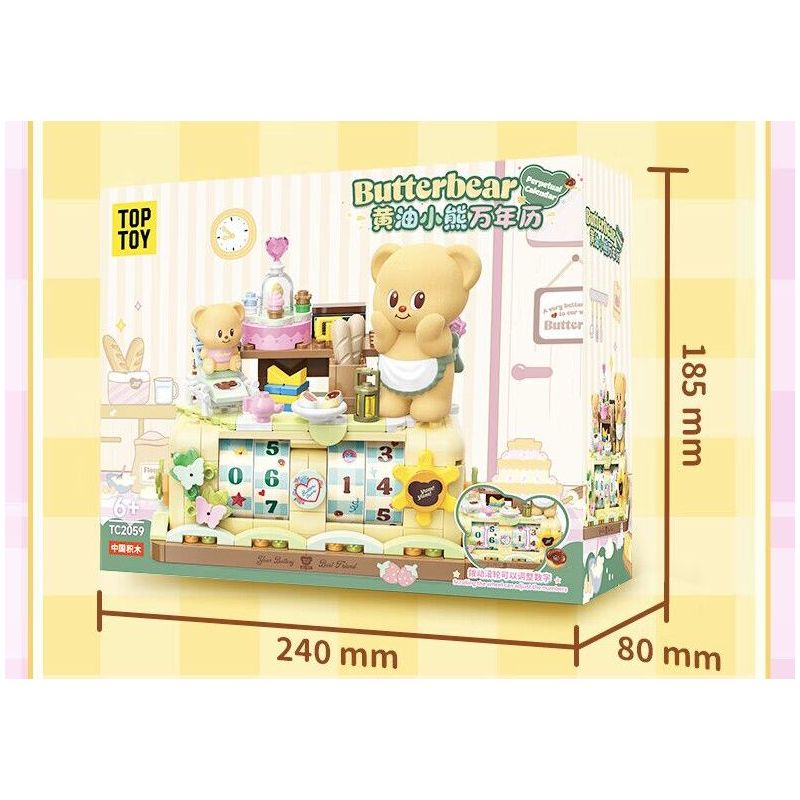 TOP TOY TC2059 2059 LỊCH VẠN NIÊN GẤU BƠ bộ đồ chơi xếp lắp ráp ghép mô hình BUTTERBEAR PERPETUAL CALENDAR 350 khối