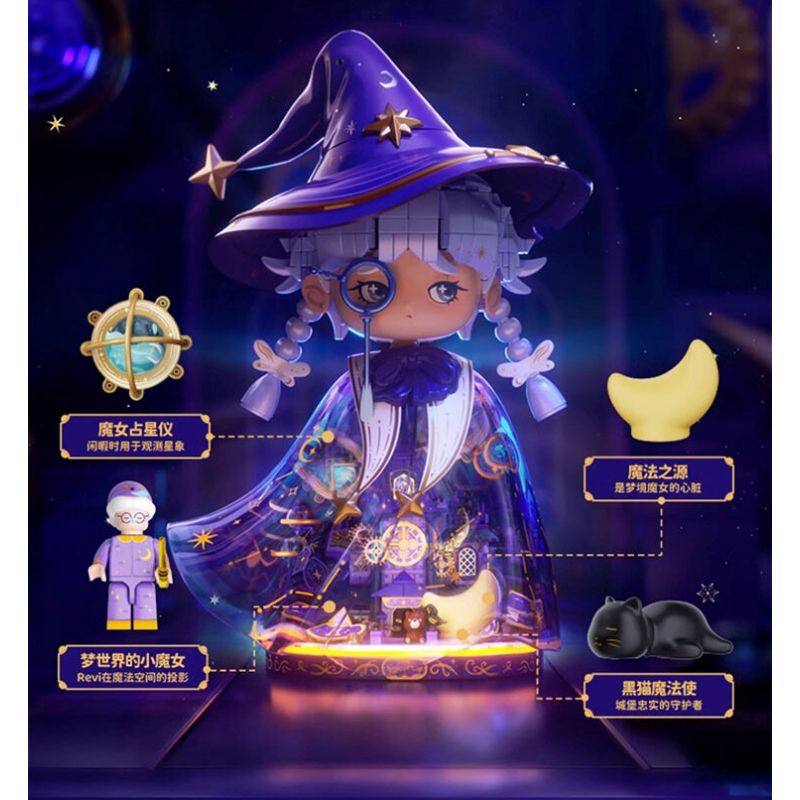 WEKKI 506196 NGÀY XỬA XƯA PHÙ THỦY TRONG MƠ bộ đồ chơi xếp lắp ráp ghép mô hình THE DREAM WITCH REVI