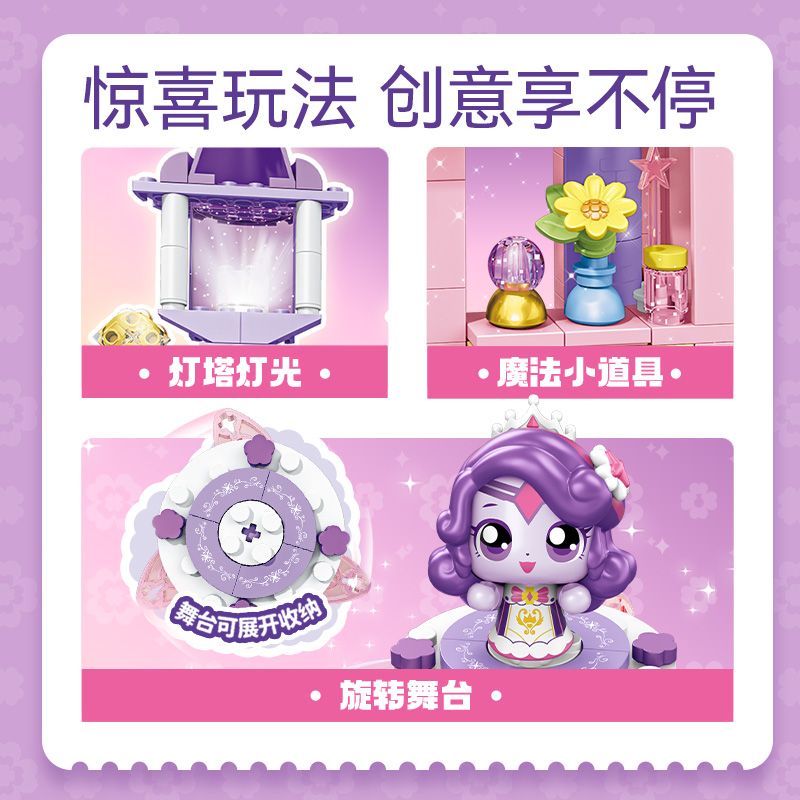 SEMBO 616232 CHÌA KHÓA MA THUẬT DỄ THƯƠNG TUYỆT VỜI LÂU ĐÀI MAY MẮN bộ đồ chơi xếp lắp ráp ghép mô hình Movie & Game Phim Và Trò Chơi 572 khối