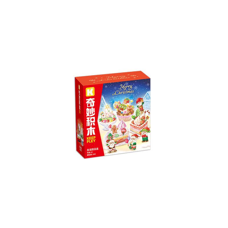 Lego Keeppley K29802 Xếp hình lắp ráp ghép mô hình Hộp tráng miệng Giáng sinh 4 loại: Bánh mousse ngọt ngào mille-feuille, bánh kem gừng người đàn ông, bánh dâu socola, kem cây thông Noel