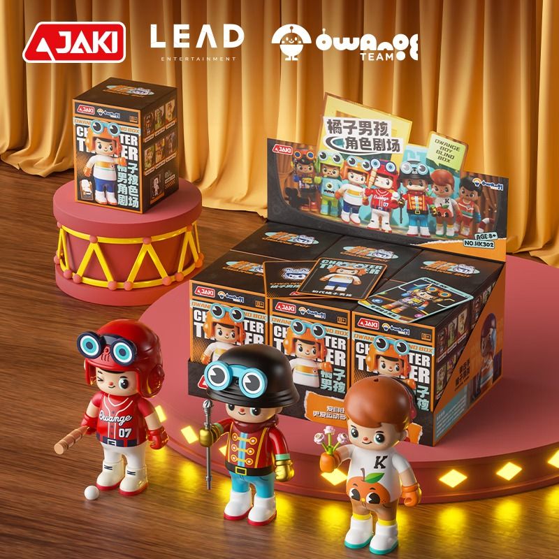 JAKI HK302 HỘP MÙ NHÀ HÁT NHÂN VẬT ORANGE BOY bộ đồ chơi xếp lắp ráp ghép mô hình Collectable Minifigures OWANGE BOY Búp Bê Sưu Tầm
