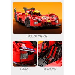 CADA DOUBLEE C63008 63008 NGỌN LỬA TỐC ĐỘ XE THỂ THAO ĐUA THỜI GIAN DÀI tỷ lệ 1:10 bộ đồ chơi xếp lắp ráp ghép mô hình Technic BLAZING FLAME Kỹ Thuật Công Nghệ Cao Mô Hình Phương Tiện 1518 khối