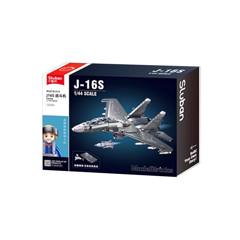 Lego Sluban M38-B1273 J-16S Multirole Fighter Xếp hình lắp ráp ghép mô hình Máy bay chiến đấu đa năng J-16 Càn Long 1:44