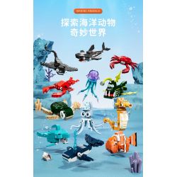 FORANGE FC8153 8153 BỘ SƯU TẬP MINI 12 LOẠI ĐỘNG VẬT BIỂN YINY bộ đồ chơi xếp lắp ráp ghép mô hình Creator Sáng Tạo 679 khối