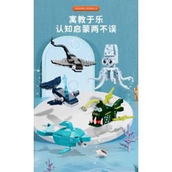 FORANGE FC8153 8153 BỘ SƯU TẬP MINI 12 LOẠI ĐỘNG VẬT BIỂN YINY bộ đồ chơi xếp lắp ráp ghép mô hình Creator Sáng Tạo 679 khối