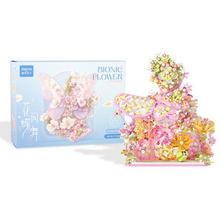 MOYU BLOCK MY97152 97152 FLOWER BIONICS BƯỚM MÚA GIỮA CÁC LOÀI HOA bộ đồ chơi xếp lắp ráp ghép mô hình Arts & Crafts 2166 khối