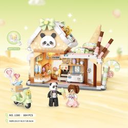 LOZ 1380 NHÀ KEM bộ đồ chơi xếp lắp ráp ghép mô hình 884 khối