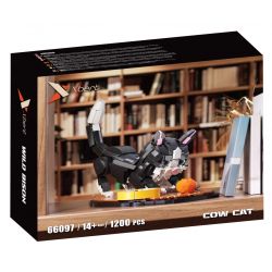 XBERT 66097 THÚ CƯNG DỄ THƯƠNG HỢP THỜI TRANG MÈO BÒ bộ đồ chơi xếp lắp ráp ghép mô hình Creator COW CAT Sáng Tạo 1200 khối