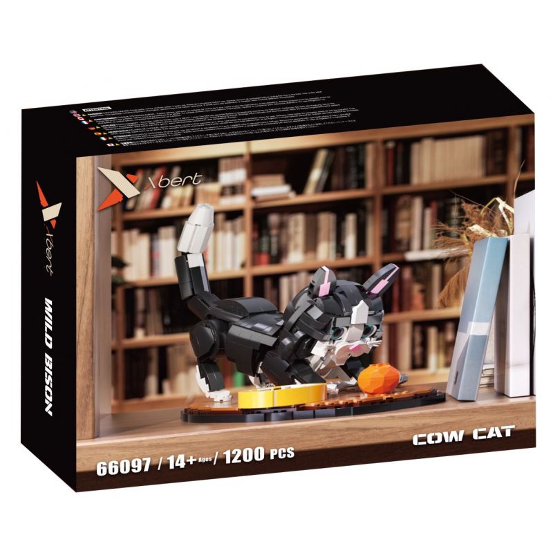 XBERT 66097 THÚ CƯNG DỄ THƯƠNG HỢP THỜI TRANG MÈO BÒ bộ đồ chơi xếp lắp ráp ghép mô hình Creator COW CAT Sáng Tạo 1200 khối