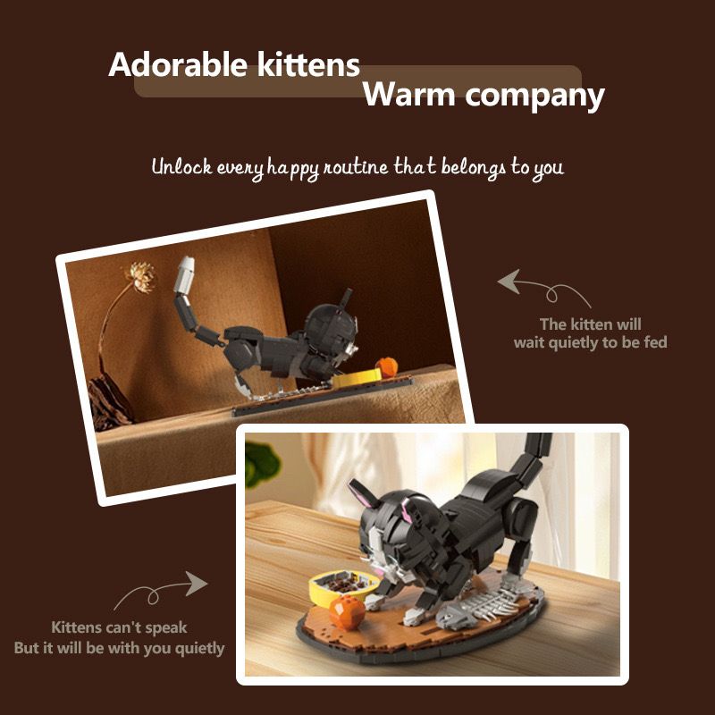 XBERT 66097 THÚ CƯNG DỄ THƯƠNG HỢP THỜI TRANG MÈO BÒ bộ đồ chơi xếp lắp ráp ghép mô hình Creator COW CAT Sáng Tạo 1200 khối