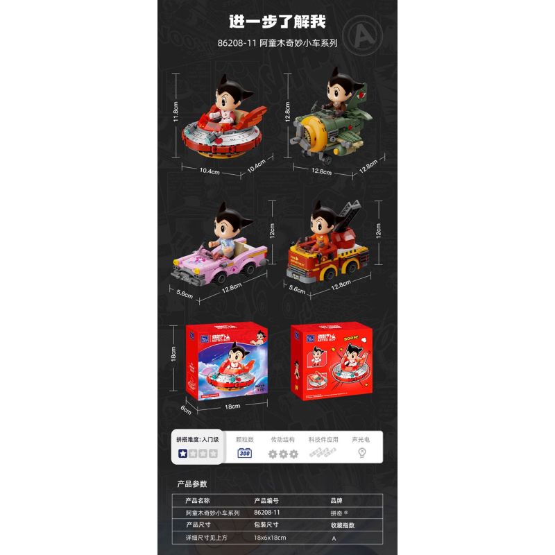 PANTASY 86209 CHIẾC XE KỲ DIỆU CỦA ASTRO BOY CON QUAY HỒI CHUYỂN bộ đồ chơi xếp lắp ráp ghép mô hình Movie & Game Phim Và Trò Chơi 300 khối