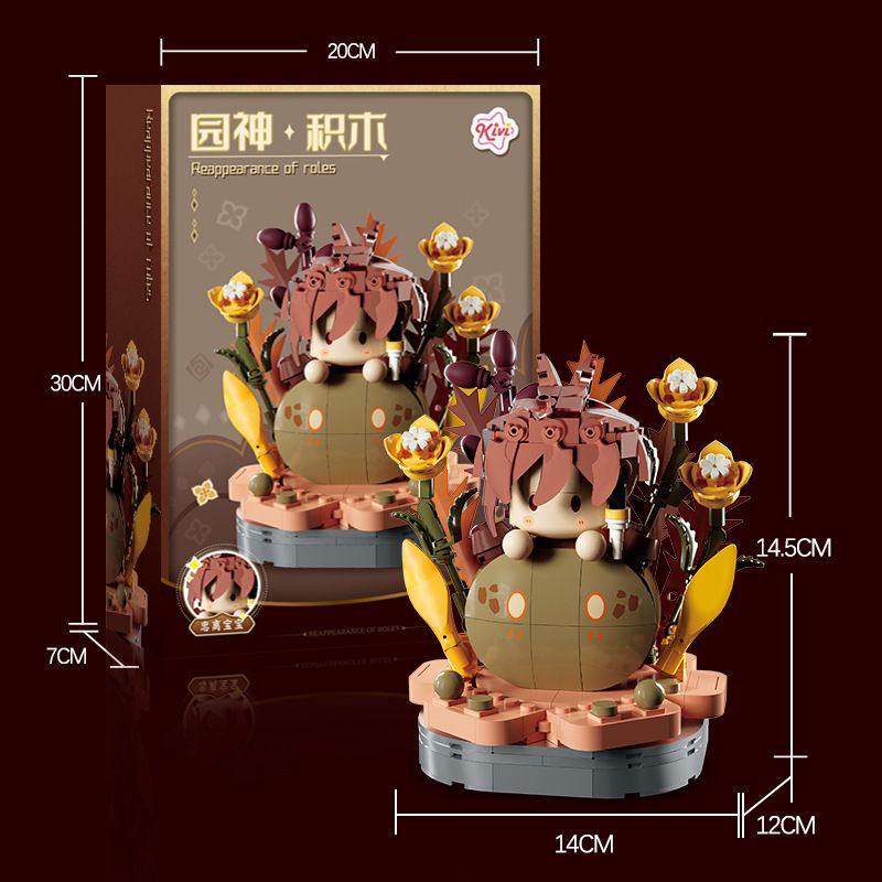 KIVI 288068 THẦN VƯỜN BÉ ZHONGLI bộ đồ chơi xếp lắp ráp ghép mô hình