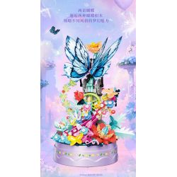 ZHEGAO 663502 HỘP NHẠC BƯỚM MAY MẮN bộ đồ chơi xếp lắp ráp ghép mô hình Arts & Crafts FORTUNE BUTTERFLY 650 khối